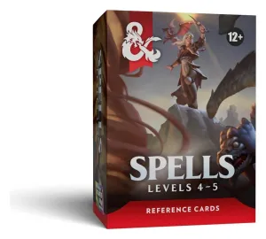 DUNGEONS & DRAGONS RPG TARJETAS DE REFERENCIA: HECHIZOS (NIVELES 4-5) *EDICIÓN INGLÉS*