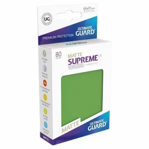 ULTIMATE GUARD SUPREME UX SLEEVES FUNDAS DE CARTAS TAMAÑO ESTÁNDAR VERDE MATE (80)