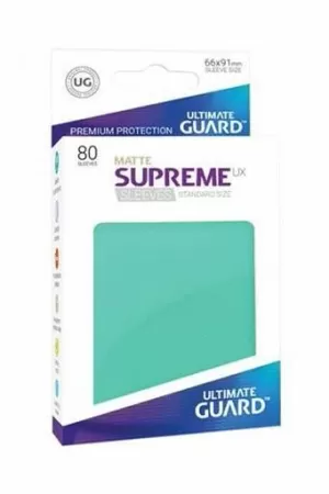 ULTIMATE GUARD SUPREME UX SLEEVES FUNDAS DE CARTAS TAMAÑO ESTÁNDAR TURQUESA MATE (80)