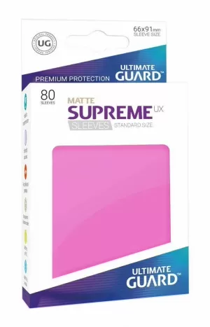 ULTIMATE GUARD SUPREME UX SLEEVES FUNDAS DE CARTAS TAMAÑO ESTÁNDAR FUCSIA MATE (80)