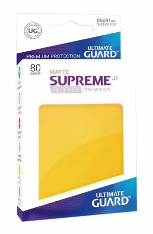 ULTIMATE GUARD SUPREME UX SLEEVES FUNDAS DE CARTAS TAMAÑO ESTÁNDAR AMARILLO MATE (80)