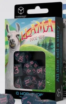 SPARKLING LLAMA PACK DE DADOS GLITTERING DARK BLUE & PINK (7)