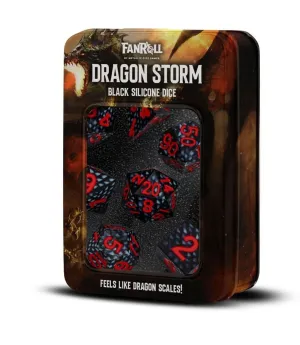 DRAGON STORM SHARP EDGE SILICONE PACK DE DADOS BLACK DRAGON SCALES (7) DRAGON STORM SHARP EDGE SILICONE PACK DE DADOS BLACK DRAGON SCALES (7)