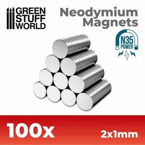 IMANES NEODIMIO 2X1MM - 100 UNIDADES (N35)