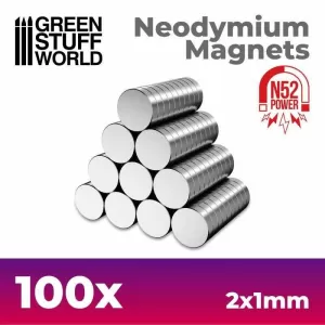 IMANES NEODIMIO 2X1MM - 100 UNIDADES (N52)
