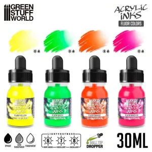 SET TINTAS ACRILICAS - FLUOR (X4)