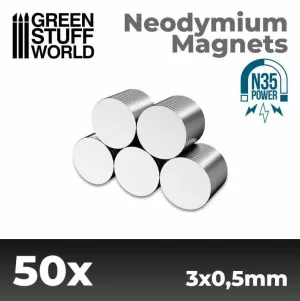 IMANES NEODIMIO (N35) 3X0'5MM - 50 UNIDADES