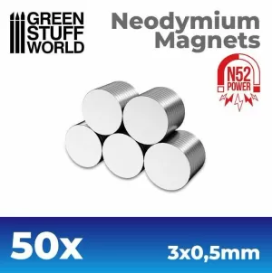 (N52) IMANES NEODIMIO 3X0'5MM - 50 UNIDADES (N52) IMANES NEODIMIO 3X0'5MM - 50 UNIDADES