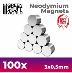 (N52) IMANES NEODIMIO 3X0'5MM - 100 UNIDADES (N52) IMANES NEODIMIO 3X0'5MM - 100 UNIDADES