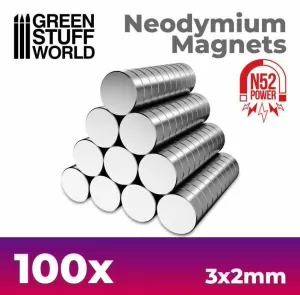 (N52) IMANES NEODIMIO 3X2MM - 100 UNIDADES (N52) IMANES NEODIMIO 3X2MM - 100 UNIDADES