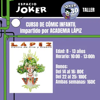 Bono Curso de cómic infantil Centro Lápiz días 14, 15, 16, 22, 23, 24 y 25 Bono Curso de cómic infantil Centro Lápiz días 14, 15, 16, 22, 23, 24 y 25